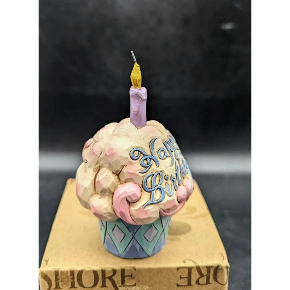 Jim Shore Mini Birthday Cupcake Figurine 4052066 W Box Hand Painted